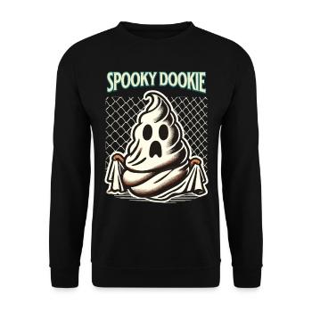 Lustiges Kackhaufen Gespenst spooky Dookie - Unisex Pullover - Schwarz - Vorne - Alina (178cm) & Michal (187cm)