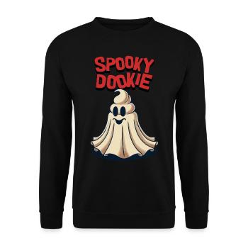 Funny poop pile ghost spooky dookie retro - Unisex Sweatshirt - black - Front - Alina (178cm) & Michal (187cm)