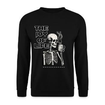 Coffee The Joy Of Life Funny Coffee Lover - Unisex Sweatshirt - black - Front - Alina (178cm) & Michal (187cm)