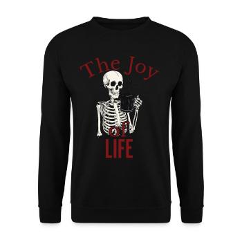 Coffee The Joy Of Life Funny Coffee Lover - Unisex Sweatshirt - black - Front - Alina (178cm) & Michal (187cm)