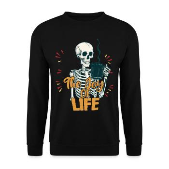 Coffee The Joy Funny Coffee Lover Halloween - Unisex Sweatshirt - black - Front - Alina (178cm) & Michal (187cm)