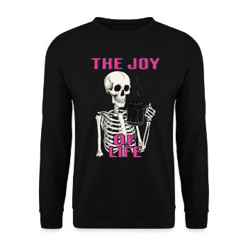 Coffee The Joy Of Life Funny Coffee Lover - Unisex Sweatshirt - black - Front - Alina (178cm) & Michal (187cm)