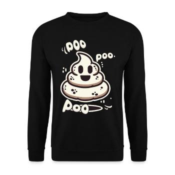 Lustiges Kackhaufen Gespenst Poo Anstatt Boo - Unisex Pullover - Schwarz - Vorne - Alina (178cm) & Michal (187cm)