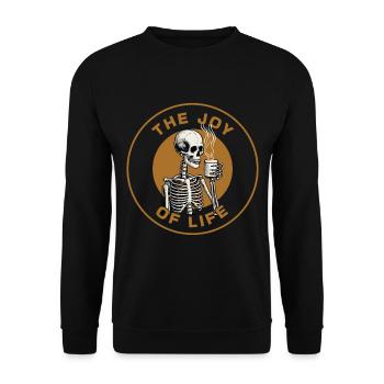 Coffee The Joy Of Life Funny Coffee Lover - Unisex Sweatshirt - black - Front - Alina (178cm) & Michal (187cm)