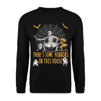 Il y a des horreurs dans cette maison Lustiger Spruch - Sweat-shirt Unisexe - noir - Devant - Alina (178cm) & Michal (187cm)
