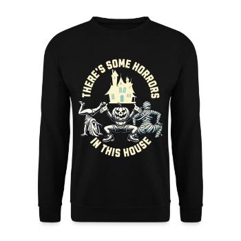 Il y a des horreurs drôles de dicton d’Halloween - Sweat-shirt Unisexe - noir - Devant - Alina (178cm) & Michal (187cm)