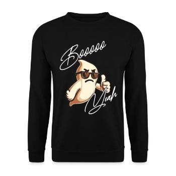 Boo Yeah Fantôme Drôle Dire Design - Sweat-shirt Unisexe - noir - Devant - Alina (178cm) & Michal (187cm)