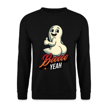 Boo Yeah Fantôme Drôle Dire Design - Sweat-shirt Unisexe - noir - Devant - Alina (178cm) & Michal (187cm)
