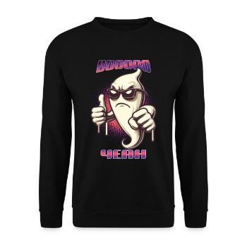 Boo Yeah Fantôme Drôle Dire Design Halloween - Sweat-shirt Unisexe - noir - Devant - Alina (178cm) & Michal (187cm)