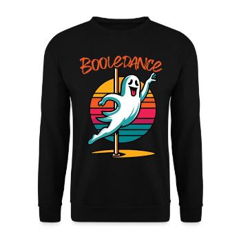 Lustiger Boole-dance Spruch Pole Dance Gespenst - Unisex Pullover - Schwarz - Vorne - Alina (178cm) & Michal (187cm)