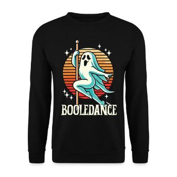 Lustiger Boole-dance Spruch Pole Dance Halloween - Unisex Pullover - Schwarz - Vorne - Alina (178cm) & Michal (187cm)