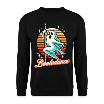 Lustiger Boole-dance Spruch Pole Dance Halloween - Unisex Pullover - Schwarz - Vorne - Alina (178cm) & Michal (187cm)