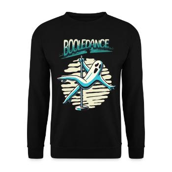 Lustiger Boole-dance Spruch Pole Dance Gespenst - Unisex Pullover - Schwarz - Vorne - Alina (178cm) & Michal (187cm)