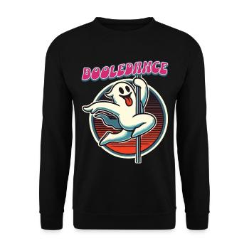 Lustiger Boole-dance Spruch Pole Dance Gespenst - Unisex Pullover - Schwarz - Vorne - Alina (178cm) & Michal (187cm)