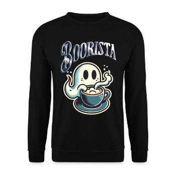 Boorista Café Drôle Disant Halloween - Sweat-shirt Unisexe - noir - Devant - Alina (178cm) & Michal (187cm)