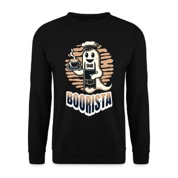 Boorista Café Drôle Disant Halloween - Sweat-shirt Unisexe - noir - Devant - Alina (178cm) & Michal (187cm)