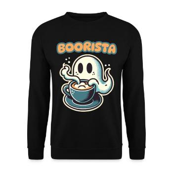 Boorista Café Drôle Disant Halloween - Sweat-shirt Unisexe - noir - Devant - Alina (178cm) & Michal (187cm)