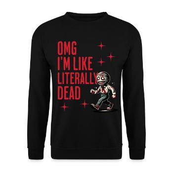 Funny Halloween Saying DIY Disguise Retro - Unisex Sweatshirt - black - Front - Alina (178cm) & Michal (187cm)