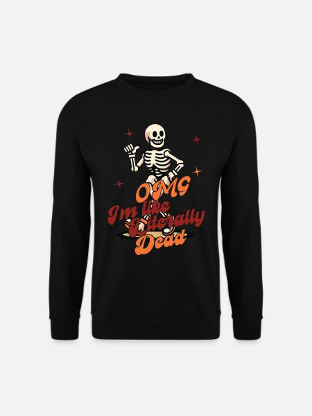 Lustiger Halloween Spruch Omg Im Dead Retro - Unisex Pullover - Schwarz