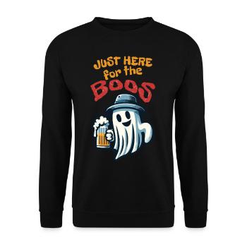 Halloween Ghost Party with Beer and Alcohol - Unisex Sweatshirt - black - Front - Alina (178cm) & Michal (187cm)