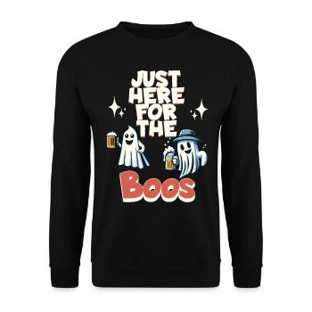 Halloween Ghost Party with Beer and Alcohol - Unisex Sweatshirt - black - Front - Alina (178cm) & Michal (187cm)