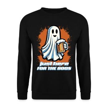 Funny Halloween Alcohol Lover Ghost Party - Unisex Sweatshirt - black - Front - Alina (178cm) & Michal (187cm)