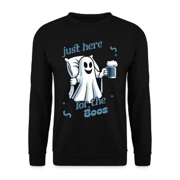 Funny Halloween Alcohol Lover Ghost Party - Unisex Sweatshirt - black - Front - Alina (178cm) & Michal (187cm)