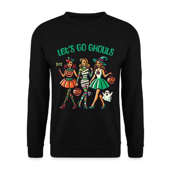 Funny Halloween Girl Let's Go Ghouls - Unisex Sweatshirt - black - Front - Alina (178cm) & Michal (187cm)
