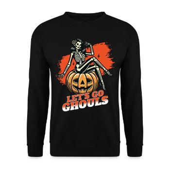 Lets Go Ghouls Funny Halloween Girl - Unisex Sweatshirt - black - Front - Alina (178cm) & Michal (187cm)