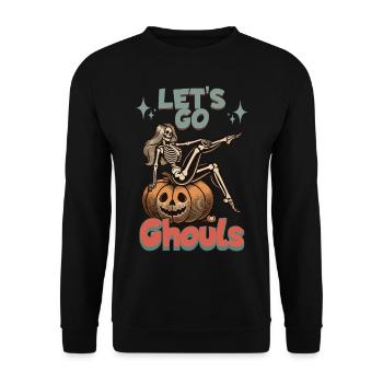 Funny Halloween Girl Let's Go Ghouls - Unisex Sweatshirt - black - Front - Alina (178cm) & Michal (187cm)