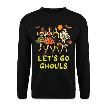 Lets Go Ghouls Funny Halloween Girl - Unisex Sweatshirt - black - Front - Alina (178cm) & Michal (187cm)