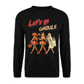 Funny Halloween Girl Let's Go Ghouls - Unisex Sweatshirt - black - Front - Alina (178cm) & Michal (187cm)
