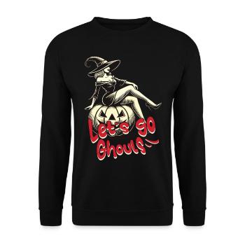 Let's Go Ghouls Funny Halloween Girl - Unisex Sweatshirt - black - Front - Alina (178cm) & Michal (187cm)