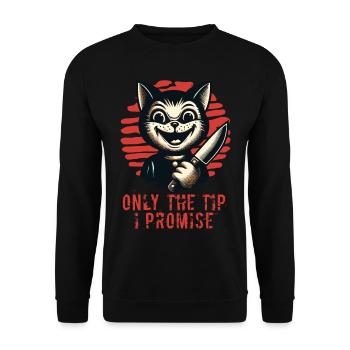 Drôle de chat ne disant que le pourboire Chat psycho - Sweat-shirt Unisexe - noir - Devant - Alina (178cm) & Michal (187cm)
