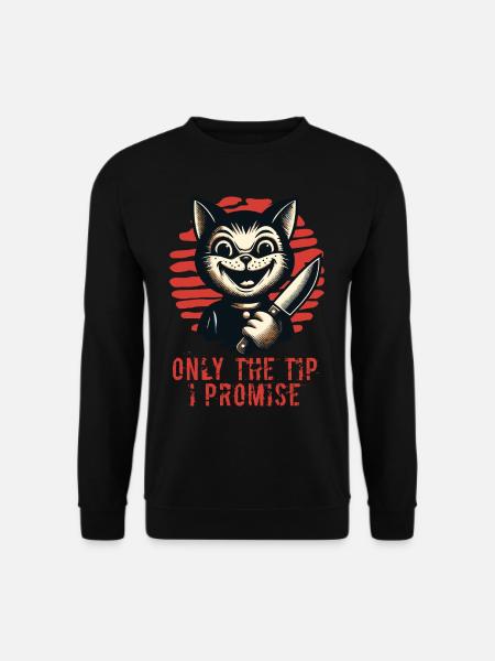 Lustiger Katzen Spruch only The Tip Psycho Katze - Unisex Pullover - Schwarz