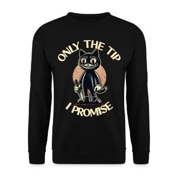 Funny Cat Saying only The Tip Psycho Cat - Unisex Sweatshirt - black - Front - Alina (178cm) & Michal (187cm)
