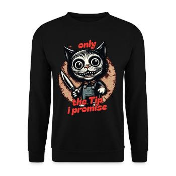 Drôle de chat ne disant que le pourboire Chat psycho - Sweat-shirt Unisexe - noir - Devant - Alina (178cm) & Michal (187cm)