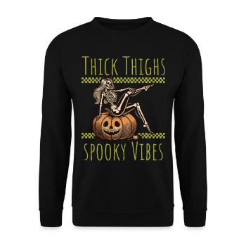 Cuisses épaisses et vibrations effrayantes Halloween Girls - Sweat-shirt Unisexe - noir - Devant - Alina (178cm) & Michal (187cm)