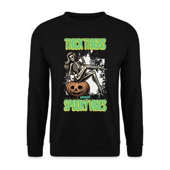 Cuisses épaisses et vibrations effrayantes Halloween Girls - Sweat-shirt Unisexe - noir - Devant - Alina (178cm) & Michal (187cm)