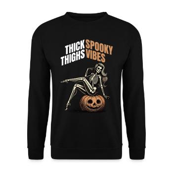 Cuisses épaisses et vibrations effrayantes Halloween Girls - Sweat-shirt Unisexe - noir - Devant - Alina (178cm) & Michal (187cm)