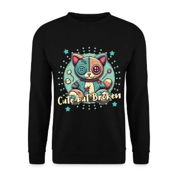 Mental Psychopath Cute But Broken - Unisex Sweatshirt - black - Front - Alina (178cm) & Michal (187cm)