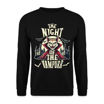 The Night of the Vampire Cat Mysticism - Unisex Sweatshirt - black - Front - Alina (178cm) & Michal (187cm)