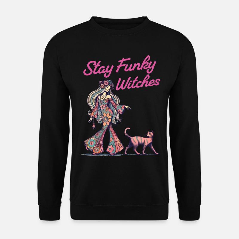 Lustiger Hexen Spruch Katzenliebhaber Hexe - Unisex Pullover - Schwarz
