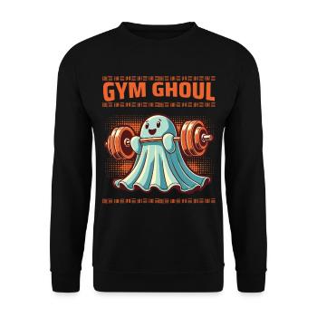 Gym Ghoul Funny Fitness Spirit Art - Unisex Sweatshirt - black - Front - Alina (178cm) & Michal (187cm)