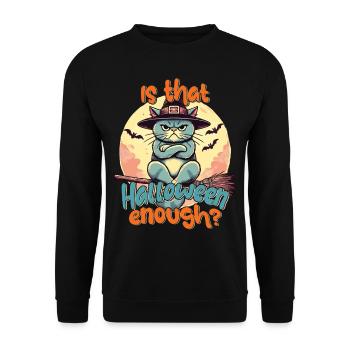Is Halloween enough? Cat fun - Unisex Sweatshirt - black - Front - Alina (178cm) & Michal (187cm)