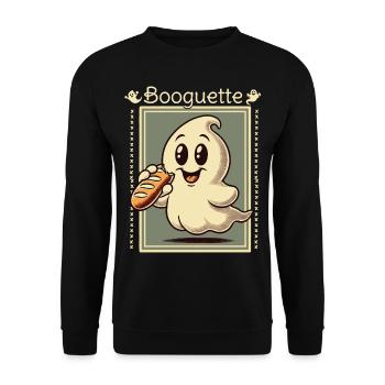Ghost Booguette for Baguette Lovers - Unisex Sweatshirt - black - Front - Alina (178cm) & Michal (187cm)