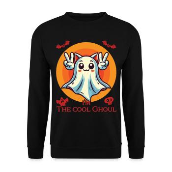 Ich Bin Der Coole Geist Halloween Spaß - Unisex Pullover - Schwarz - Vorne - Alina (178cm) & Michal (187cm)