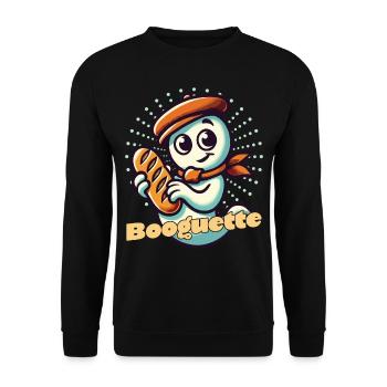 Ghost Baguette Lover Booguette - Unisex Sweatshirt - black - Front - Alina (178cm) & Michal (187cm)