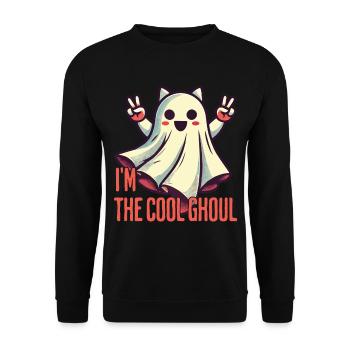 I'm The Cool Ghost Halloween Fun - Unisex Sweatshirt - black - Front - Alina (178cm) & Michal (187cm)