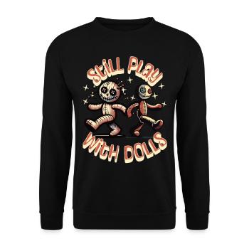 Toujours jouer avec des poupées Poupée vaudou Halloween - Sweat-shirt Unisexe - noir - Devant - Alina (178cm) & Michal (187cm)